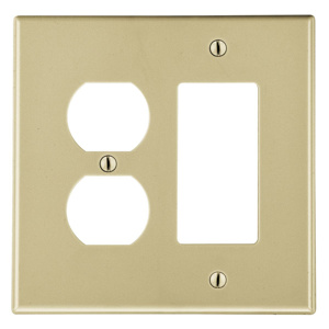 Hubbell Wiring Standard Decorator Duplex Wallplates 2 Gang Ivory Nylon Device