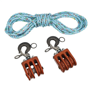 Hubbell Power Double and Triple Samson Ultra-Blue <em class="search-results-highlight">Rope</em> Block Set 3500 lb Polyolefin 150 ft