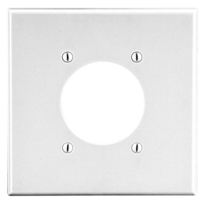 Hubbell Wiring Standard Round Hole Wallplates 2 Gang 2.16 in White Nylon Device