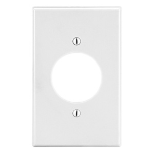 Hubbell Wiring Standard Round Hole Wallplates 1 Gang 1.60 in White Nylon Device