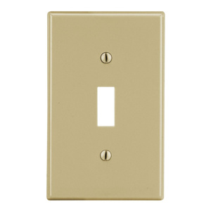 Hubbell Wiring Midsized Toggle Wallplates 1 Gang Ivory Nylon Device