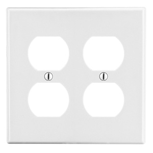 Eaton Wiring Devices Standard Duplex Wallplates 2 Gang White Polycarbonate Device