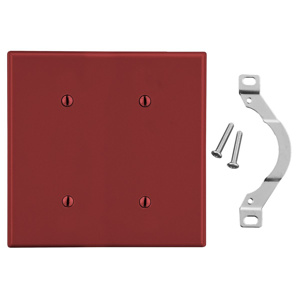 Hubbell Wiring Standard Blank Wallplates 2 Gang Red Nylon Strap