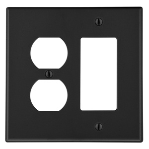 Hubbell Wiring Standard Decorator Duplex Wallplates 2 Gang Black Nylon Device