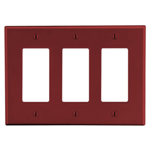 Hubbell Wiring Standard Decorator Wallplates 3 Gang Red Nylon Device