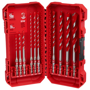Milwaukee Hammer Drill Bit Sets 10 Piece Carbide 1/8 - 1/2 in Hexagonal