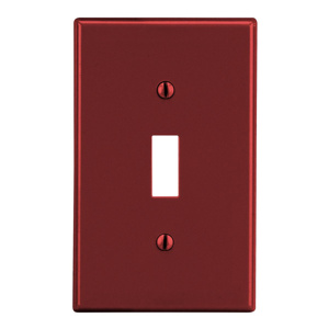 Hubbell Wiring Midsized Toggle Wallplates 1 Gang Red Nylon Device