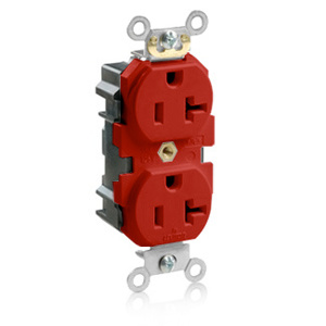 Leviton M5362S Series Duplex Receptacles 20 A Heavy-Duty Industrial Specification Grade Red