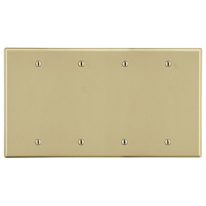 Hubbell Wiring Standard Blank Wallplates 4 Gang Ivory Nylon Box