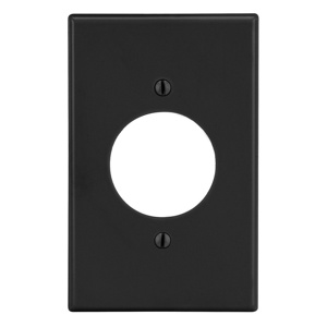 Hubbell Wiring Standard Round Hole Wallplates 1 Gang 1.60 in Black Nylon Device