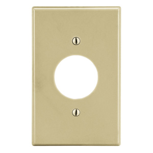 Hubbell Wiring Standard Round Hole Wallplates 1 Gang 1.40 in Ivory Nylon Device
