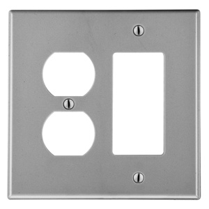 Hubbell Wiring Standard Decorator Duplex Wallplates 2 Gang Gray Nylon Device