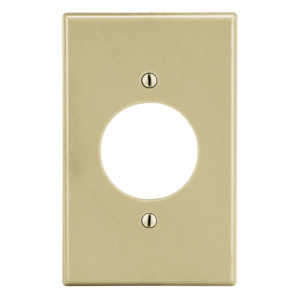 Hubbell Wiring Standard Round Hole Wallplates 1 Gang 1.60 in Ivory Nylon Device