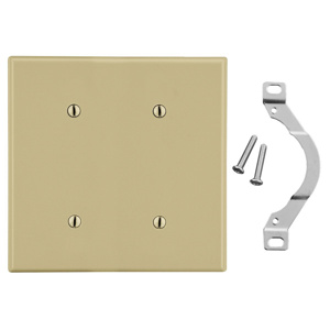 Hubbell Wiring Standard Blank Wallplates 2 Gang Ivory Nylon Strap