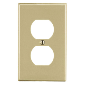 Hubbell Wiring Midsized Duplex Wallplates 1 Gang Ivory Nylon Device