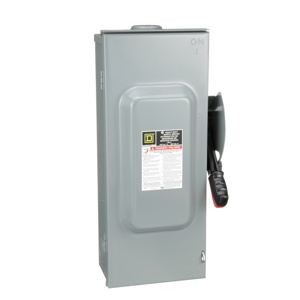 Square D Heavy Duty Fused Disconnects 100 A NEMA 3R 240 VAC 3 phase