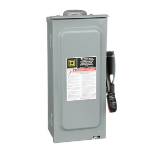 Square D Heavy Duty Fused Disconnects 60 A NEMA 3R 240 VAC 3 phase