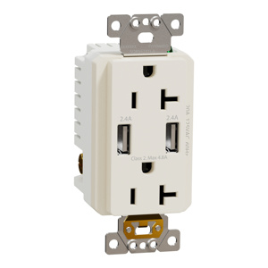 Square D USB Receptacles Almond Square D USB Receptacles Almond