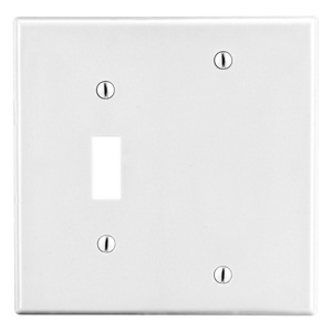 Hubbell Wiring Standard Blank Toggle Wallplates 2 Gang White Nylon Device