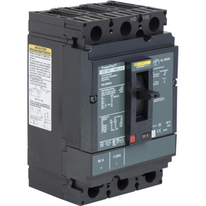 Square D PowerPacT™ HDL Cable-in / Cable-out Molded Case Industrial Circuit Breakers 100 A 600 VAC 14 kAIC 3 Pole