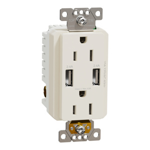 Square D USB Receptacles Almond Square D USB Receptacles Almond