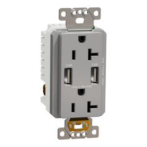 Square D USB Receptacles Gray Square D USB Receptacles Gray