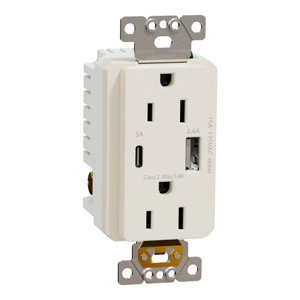 Square D USB Receptacles Almond Square D USB Receptacles Almond