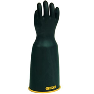 Honeywell Salisbury Electriflex™ Series 30 kV Class 3 Bell Cuff Electrical Insulating Rubber Gloves 12 Black/Yellow Rubber