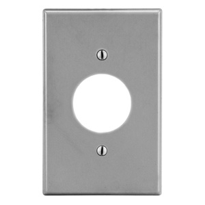 Hubbell Wiring Standard Round Hole Wallplates 1 Gang 1-2/5 in Gray Nylon Device