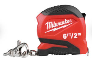 Milwaukee Keychain Tape Measures 2 m / 6 ft Metric/SAE Automatic Rewind Toggle Lock 3/4 in