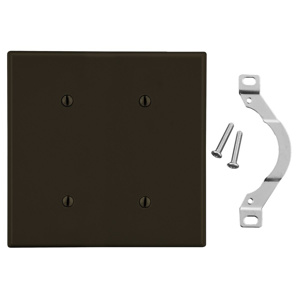 Hubbell Wiring Standard Blank Wallplates 2 Gang Brown Thermoplastic Box