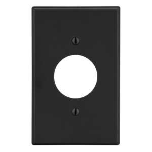 Hubbell Wiring Standard Round Hole Wallplates 1 Gang 1.40 in Black Nylon Device