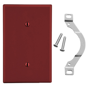 Hubbell Wiring Standard Blank Wallplates 1 Gang Red Nylon Strap