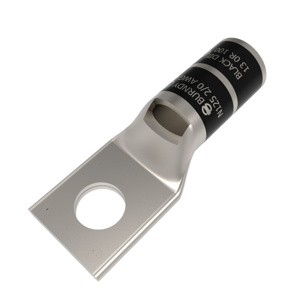 Burndy YA Series Standard Barrel Compression Lugs 5/8 in 1 Hole Black 2/0 Cu