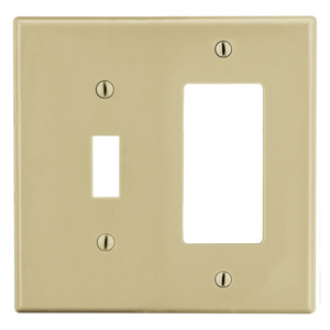 Hubbell Wiring Standard Decorator Toggle Wallplates 2 Gang Ivory Nylon Device