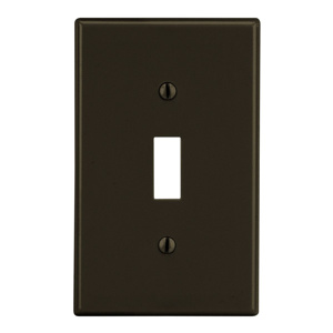 Hubbell Wiring Standard Toggle Wallplates 1 Gang Brown Nylon Device