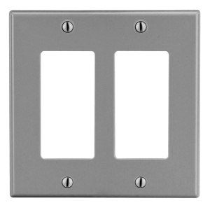 Hubbell Wiring Standard Decorator Wallplates 2 Gang Gray Nylon Device