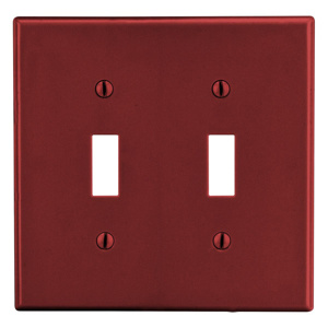 Hubbell Wiring Standard Toggle Wallplates 2 Gang Red Nylon Device