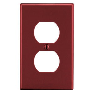 Hubbell Wiring Midsized Duplex Wallplates 1 Gang Red Nylon Device