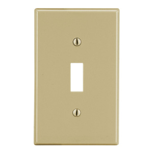 Hubbell Wiring Standard Toggle Wallplates 1 Gang Ivory Nylon Device