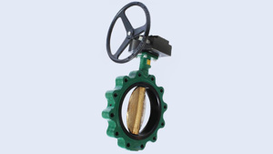 Crane 200 Series Ductile Iron Lug Style Resilient Seated Butterfly Valves 6 in ANSI 150 Handle Operator