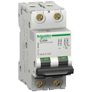 Schneider Electric Multi 9™ C60 Miniature Circuit Breakers 1 A 480Y/277 VAC 2 Pole Schneider Electric Multi 9™ C60 Miniature Circuit Breakers 1 A 480Y/277 VAC 2 Pole
