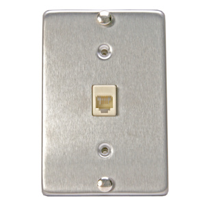 Leviton Standard Telephone Wallplates 1 Gang Stainless Steel 302 Stainless Steel Device