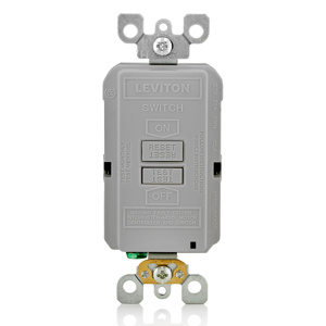 Leviton SmartlockPro® GFRBF Series Blank GFCIs 20 A Gray