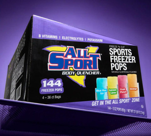 10121804 ALL SPORT FREEZE POPS 144/PK