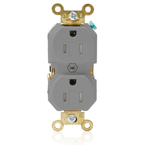 Leviton 5262 Series Duplex Receptacles 15 A Extra Heavy-Duty Industrial Specification Grade Gray