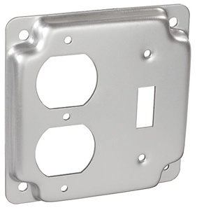 Southwire 4 Square Box Industrial Covers 1 Duplex Receptacle 1 Toggle Switch 1/2 in Raised