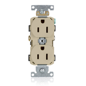 Leviton CR015 Series Duplex Receptacles 15 A Commercial Specification Grade Ivory