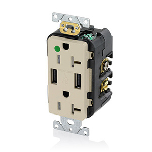 Leviton Decora® USB Duplex Combination Devices 20 A