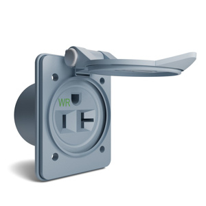 Hubbell Wiring Covered Straight Blade Single Receptacles